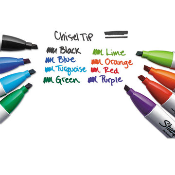 Sharpie® Chisel Tip Permanent Marker, Medium Chisel Tip, Assorted Colors, 8-set freeshipping - TVN Wholesale